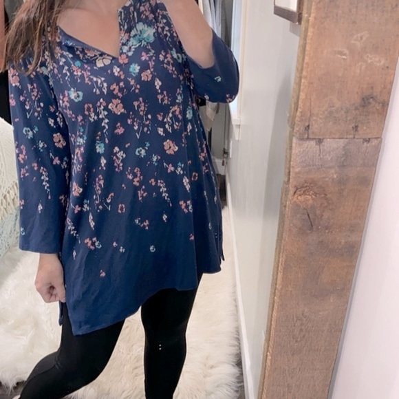 J Jill wearever Collection floral top size XLarge - Picture 1 of 6